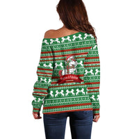 Unicorn Festive Fabulous Christmas Off Shoulder Sweater Xmas Holiday Patterns - Wonder Print Shop