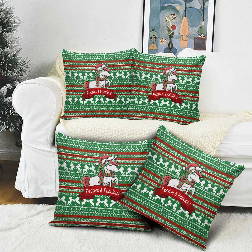 Unicorn Festive Fabulous Christmas Pillow Cover Xmas Holiday Patterns - Wonder Print Shop