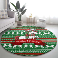 Unicorn Festive Fabulous Christmas Round Carpet Xmas Holiday Patterns - Wonder Print Shop