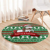 Unicorn Festive Fabulous Christmas Round Carpet Xmas Holiday Patterns - Wonder Print Shop