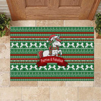 Unicorn Festive Fabulous Christmas Rubber Doormat Xmas Holiday Patterns - Wonder Print Shop
