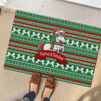 Unicorn Festive Fabulous Christmas Rubber Doormat Xmas Holiday Patterns - Wonder Print Shop