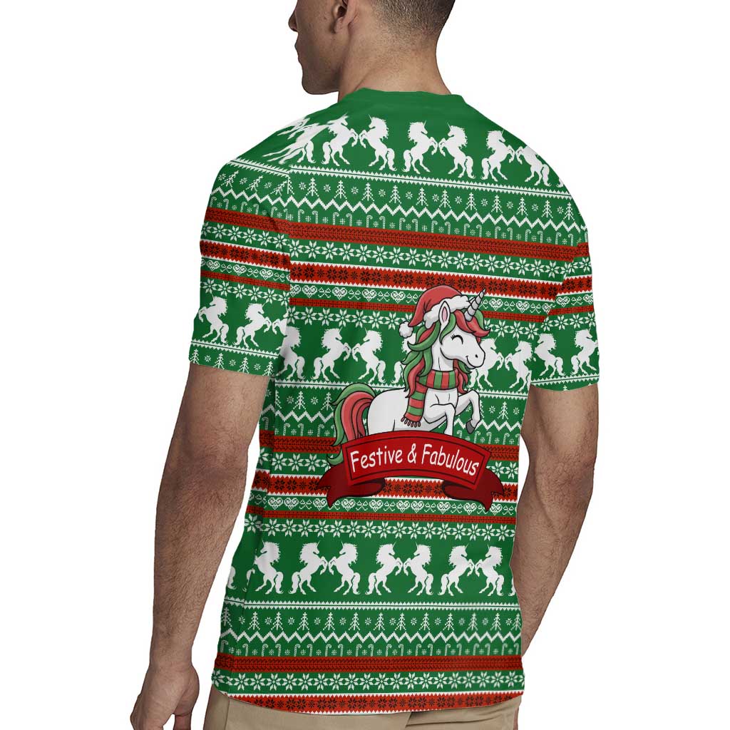 Unicorn Festive Fabulous Christmas Rugby Jersey Xmas Holiday Patterns - Wonder Print Shop
