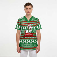 Unicorn Festive Fabulous Christmas Scrub Top Xmas Holiday Patterns - Wonder Print Shop