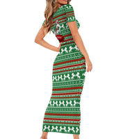 Unicorn Festive Fabulous Christmas Short Sleeve Bodycon Dress Xmas Holiday Patterns - Wonder Print Shop