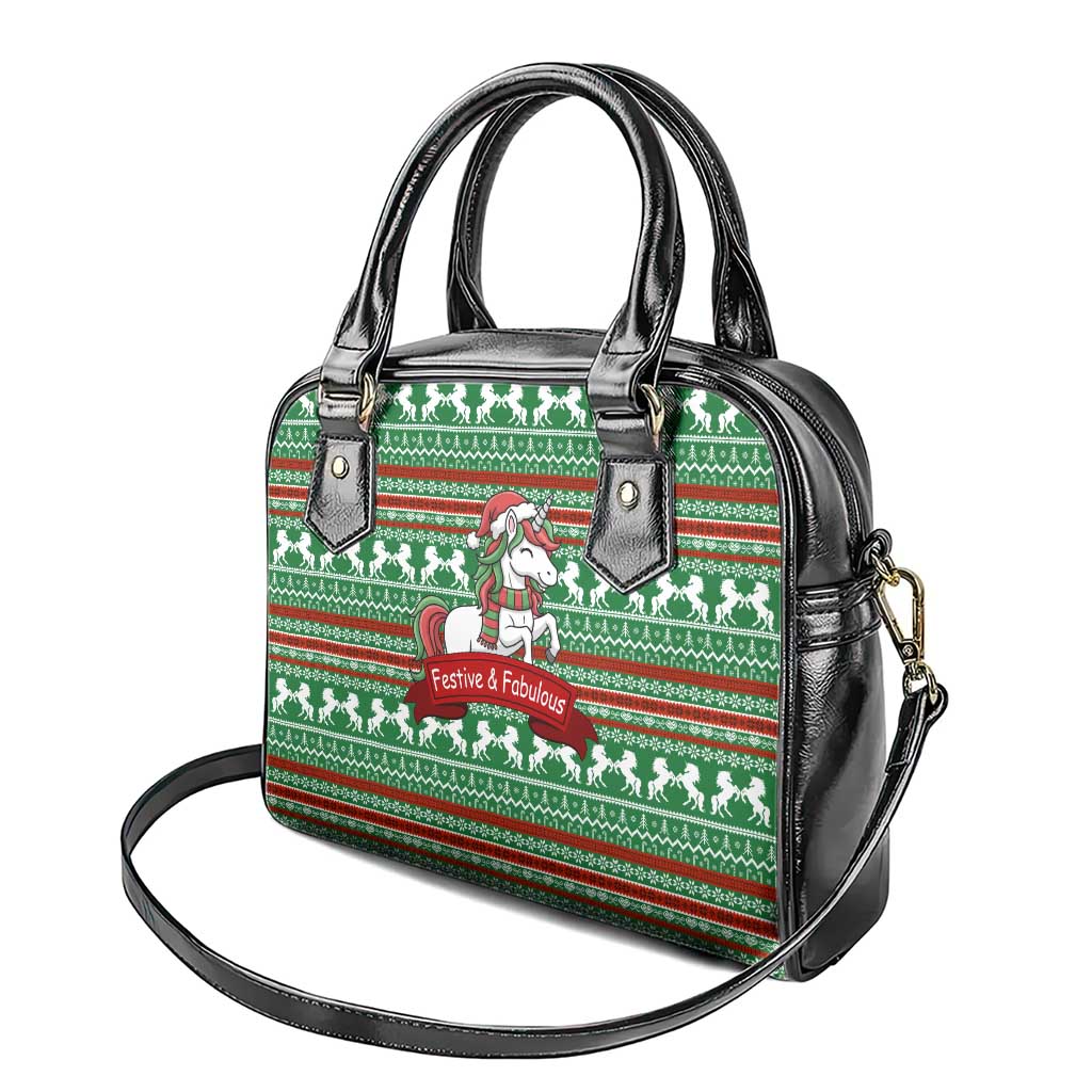 Unicorn Festive Fabulous Christmas Shoulder Handbag Xmas Holiday Patterns - Wonder Print Shop
