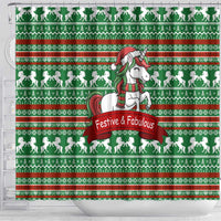 Unicorn Festive Fabulous Christmas Shower Curtain Xmas Holiday Patterns - Wonder Print Shop