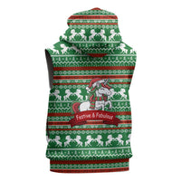 Unicorn Festive Fabulous Christmas Sleeveless Zip Hoodie Xmas Holiday Patterns - Wonder Print Shop