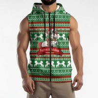 Unicorn Festive Fabulous Christmas Sleeveless Zip Hoodie Xmas Holiday Patterns - Wonder Print Shop