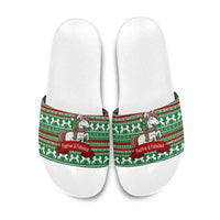 Unicorn Festive Fabulous Christmas Slide Sandals Xmas Holiday Patterns - Wonder Print Shop