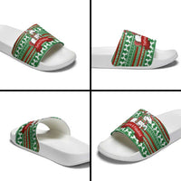 Unicorn Festive Fabulous Christmas Slide Sandals Xmas Holiday Patterns - Wonder Print Shop