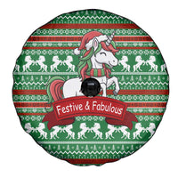 Unicorn Festive Fabulous Christmas Spare Tire Cover Xmas Holiday Patterns - Wonder Print Shop