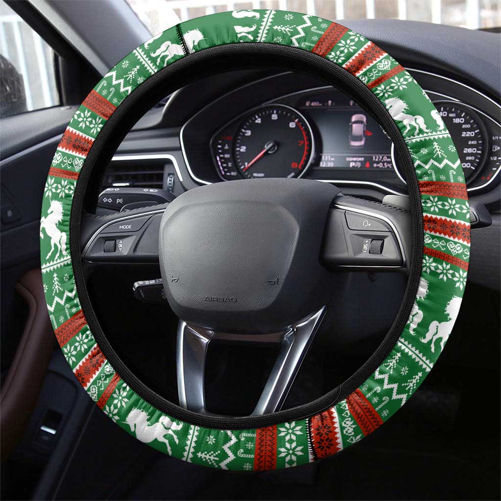Unicorn Festive Fabulous Christmas Steering Wheel Cover Xmas Holiday Patterns - Wonder Print Shop