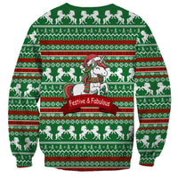 Unicorn Festive Fabulous Christmas Sweatshirt Xmas Holiday Patterns - Wonder Print Shop