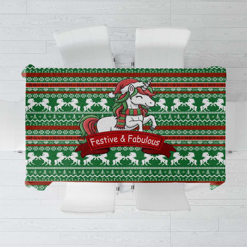Unicorn Festive Fabulous Christmas Tablecloth Xmas Holiday Patterns - Wonder Print Shop