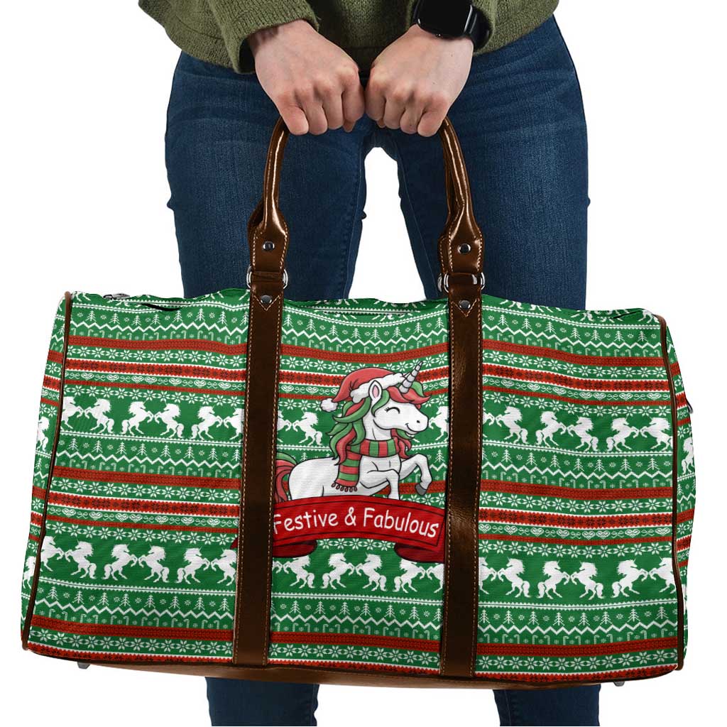Unicorn Festive Fabulous Christmas Travel Bag Xmas Holiday Patterns - Wonder Print Shop