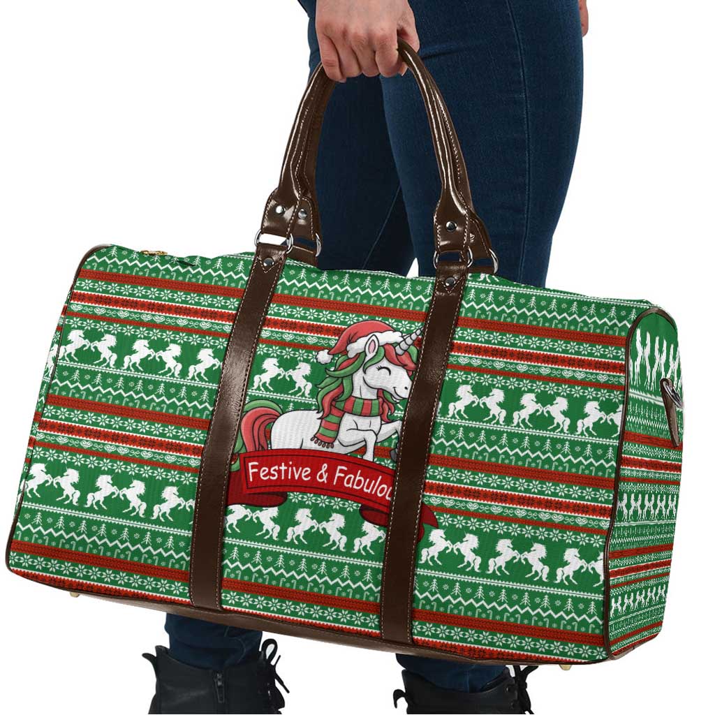 Unicorn Festive Fabulous Christmas Travel Bag Xmas Holiday Patterns - Wonder Print Shop