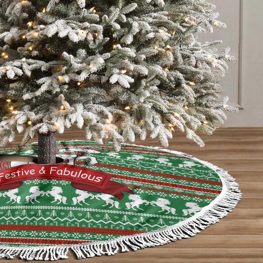 Unicorn Festive Fabulous Christmas Tree Skirt Xmas Holiday Patterns - Wonder Print Shop