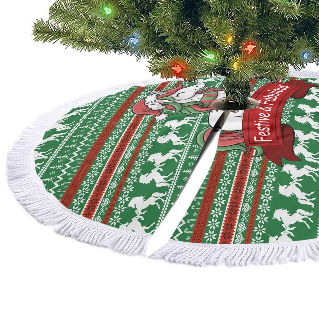 Unicorn Festive Fabulous Christmas Tree Skirt Xmas Holiday Patterns - Wonder Print Shop