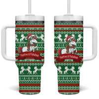 Unicorn Festive Fabulous Christmas Tumbler With Handle Xmas Holiday Patterns - Wonder Print Shop