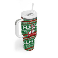 Unicorn Festive Fabulous Christmas Tumbler With Handle Xmas Holiday Patterns - Wonder Print Shop