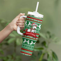 Unicorn Festive Fabulous Christmas Tumbler With Handle Xmas Holiday Patterns - Wonder Print Shop