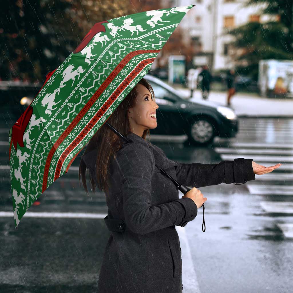 Unicorn Festive Fabulous Christmas Umbrella Xmas Holiday Patterns - Wonder Print Shop