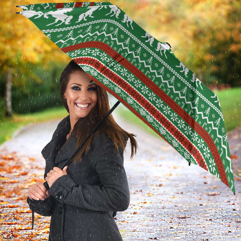 Unicorn Festive Fabulous Christmas Umbrella Xmas Holiday Patterns - Wonder Print Shop