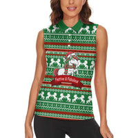 Unicorn Festive Fabulous Christmas Women Sleeveless Polo Shirt Xmas Holiday Patterns - Wonder Print Shop