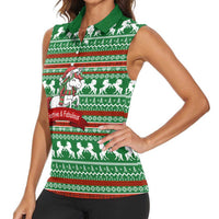 Unicorn Festive Fabulous Christmas Women Sleeveless Polo Shirt Xmas Holiday Patterns - Wonder Print Shop