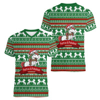 Unicorn Festive Fabulous Christmas Women V-Neck T-Shirt Xmas Holiday Patterns - Wonder Print Shop