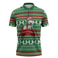 Unicorn Festive Fabulous Christmas Zipper Polo Shirt Xmas Holiday Patterns - Wonder Print Shop
