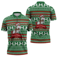 Unicorn Festive Fabulous Christmas Zipper Polo Shirt Xmas Holiday Patterns - Wonder Print Shop