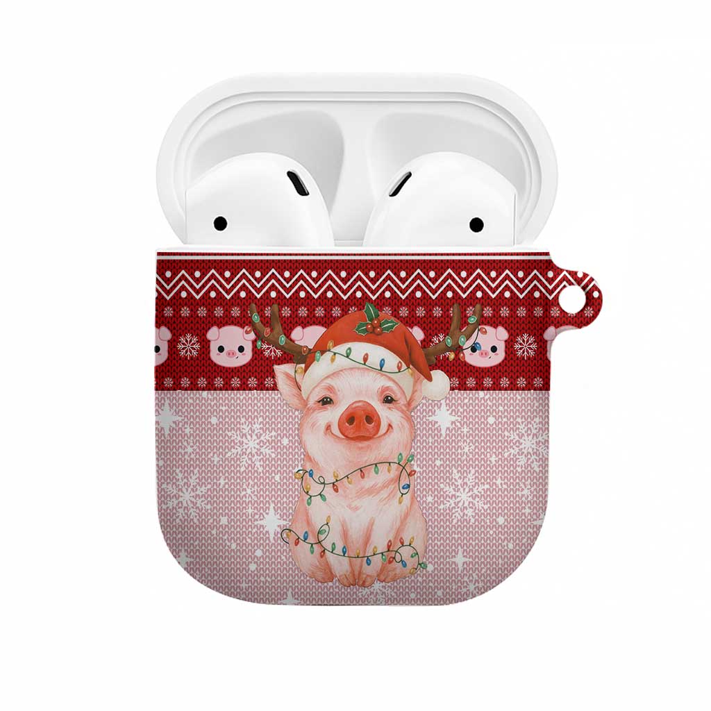 Lovely Pig Merry Christmas AirPods Case Xmas Holiday Patterns - Wonder Print Shop