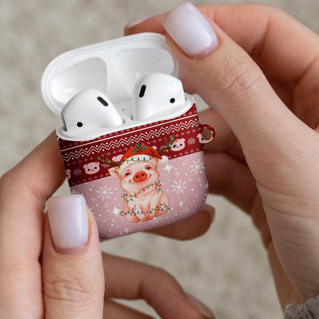 Lovely Pig Merry Christmas AirPods Case Xmas Holiday Patterns - Wonder Print Shop