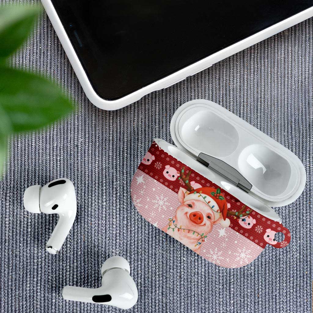 Lovely Pig Merry Christmas AirPods Case Xmas Holiday Patterns - Wonder Print Shop