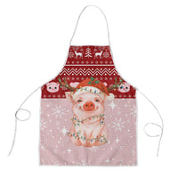 Lovely Pig Merry Christmas Apron Xmas Holiday Patterns - Wonder Print Shop