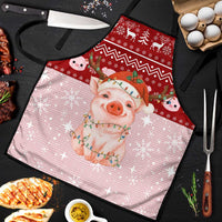 Lovely Pig Merry Christmas Apron Xmas Holiday Patterns - Wonder Print Shop
