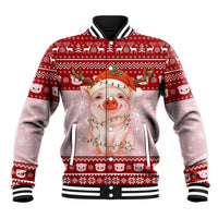 Lovely Pig Merry Christmas Baseball Jacket Xmas Holiday Patterns - Wonder Print Shop