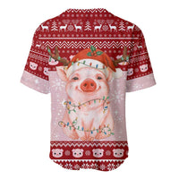Lovely Pig Merry Christmas Baseball Jersey Xmas Holiday Patterns - Wonder Print Shop