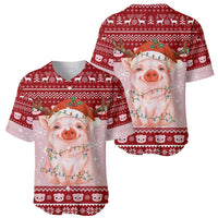 Lovely Pig Merry Christmas Baseball Jersey Xmas Holiday Patterns - Wonder Print Shop
