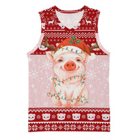 Lovely Pig Merry Christmas Basketball Jersey Xmas Holiday Patterns - Wonder Print Shop