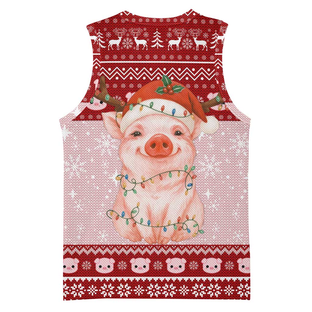 Lovely Pig Merry Christmas Basketball Jersey Xmas Holiday Patterns - Wonder Print Shop