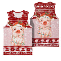 Lovely Pig Merry Christmas Basketball Jersey Xmas Holiday Patterns - Wonder Print Shop