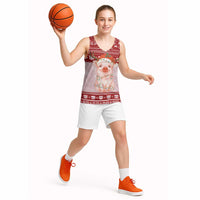 Lovely Pig Merry Christmas Basketball Jersey Xmas Holiday Patterns - Wonder Print Shop