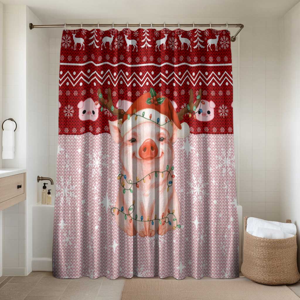 Lovely Pig Merry Christmas Bathroom Set Xmas Holiday Patterns - Wonder Print Shop