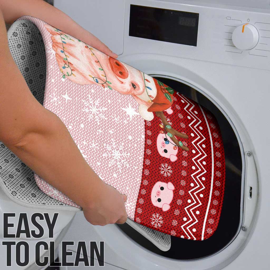 Lovely Pig Merry Christmas Bathroom Set Xmas Holiday Patterns - Wonder Print Shop