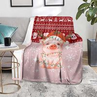 Lovely Pig Merry Christmas Blanket Xmas Holiday Patterns - Wonder Print Shop