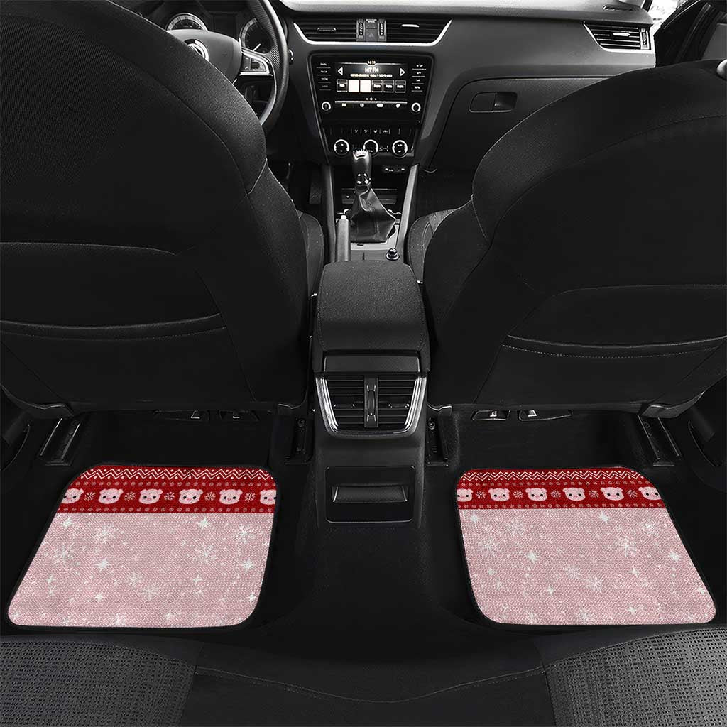 Lovely Pig Merry Christmas Car Mats Xmas Holiday Patterns - Wonder Print Shop