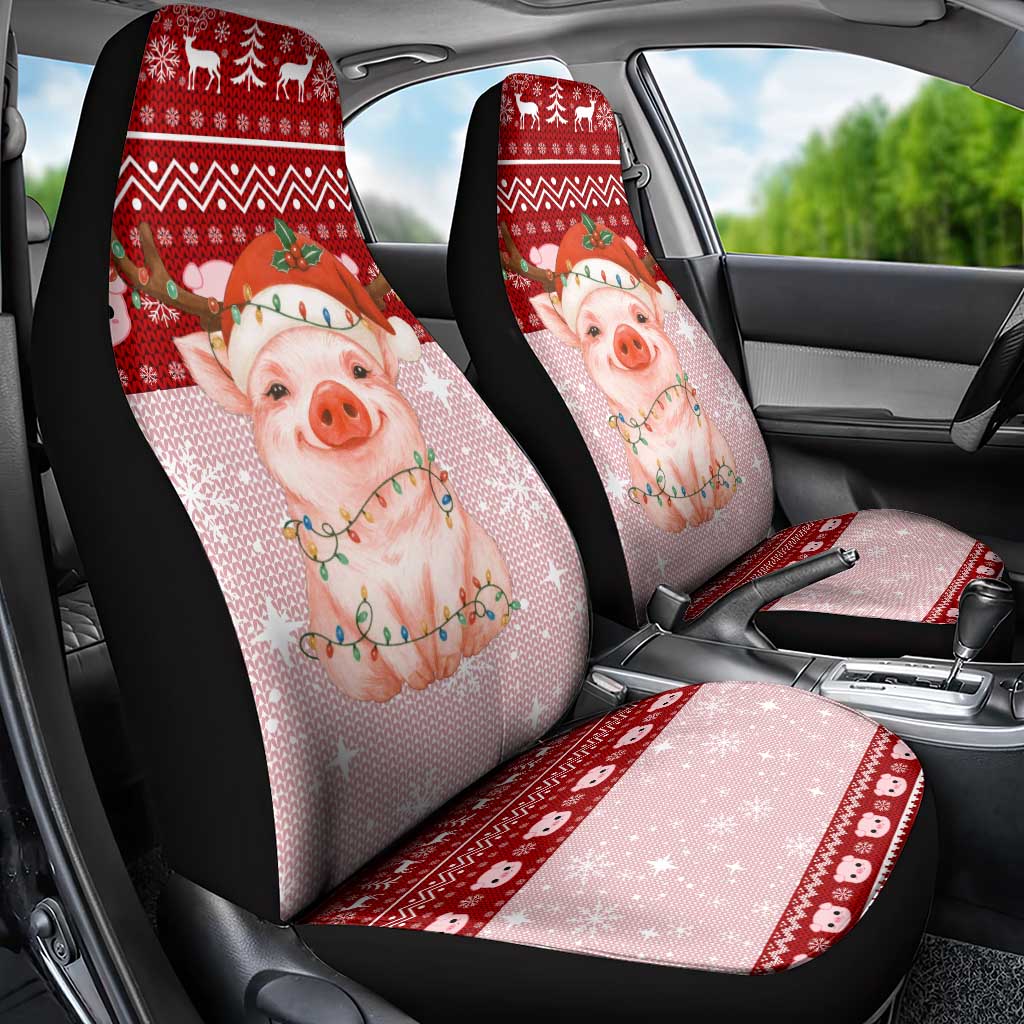 Lovely Pig Merry Christmas Car Seat Cover Xmas Holiday Patterns - Wonder Print Shop